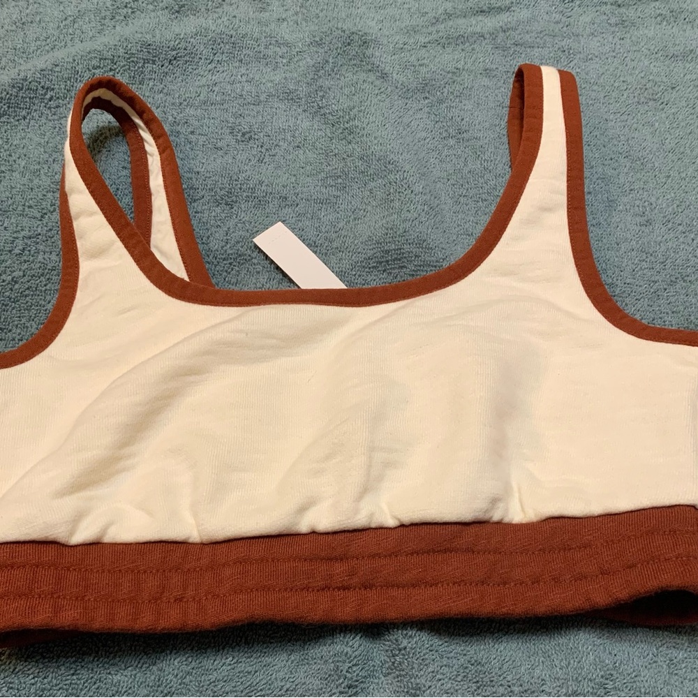 Women’s Madewell Cream and Brown Sports Bra size extra small NWT
